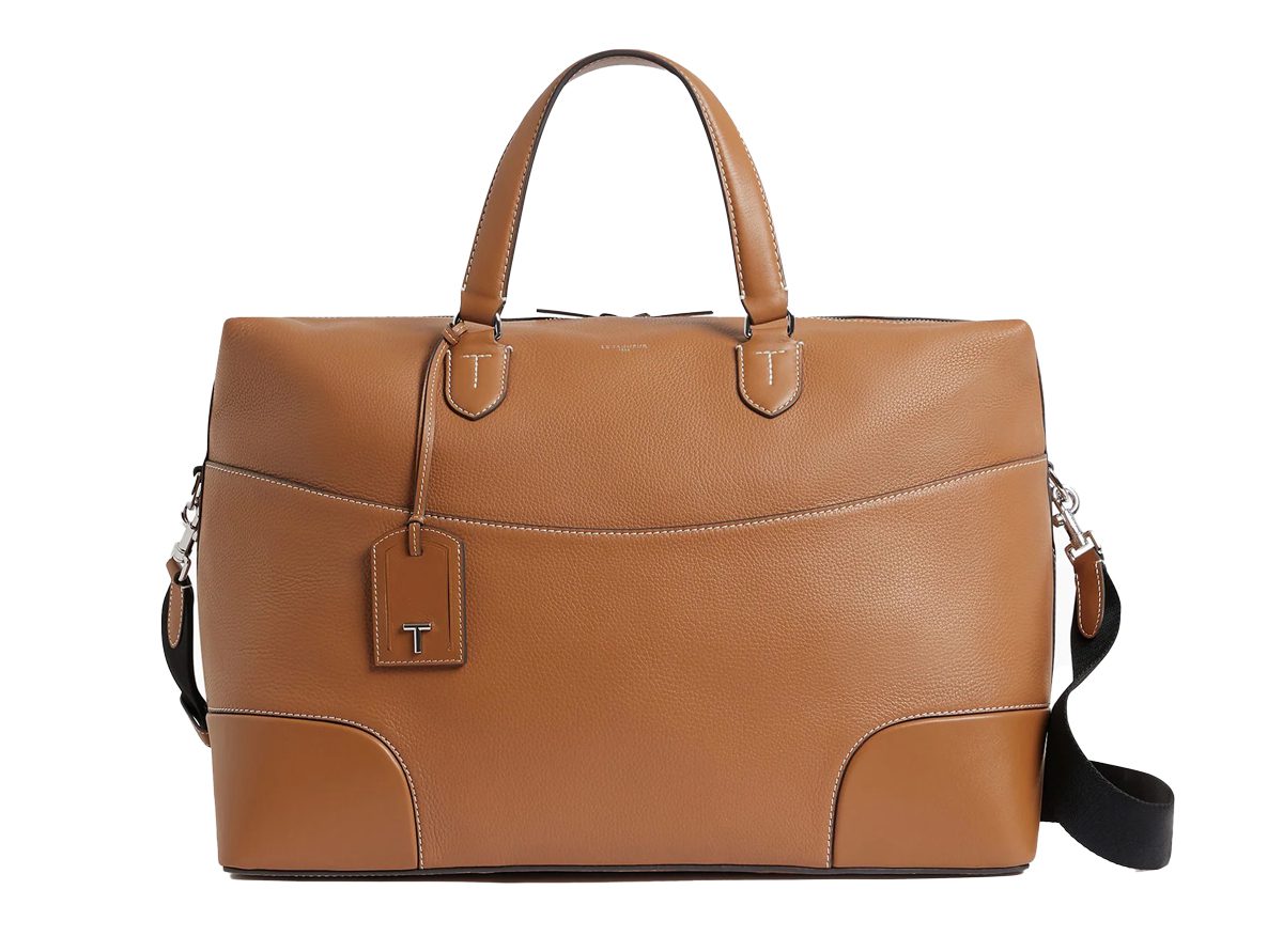 Le Tanneur Romy 24h travel bag in grained and smooth leather in Tan Brown