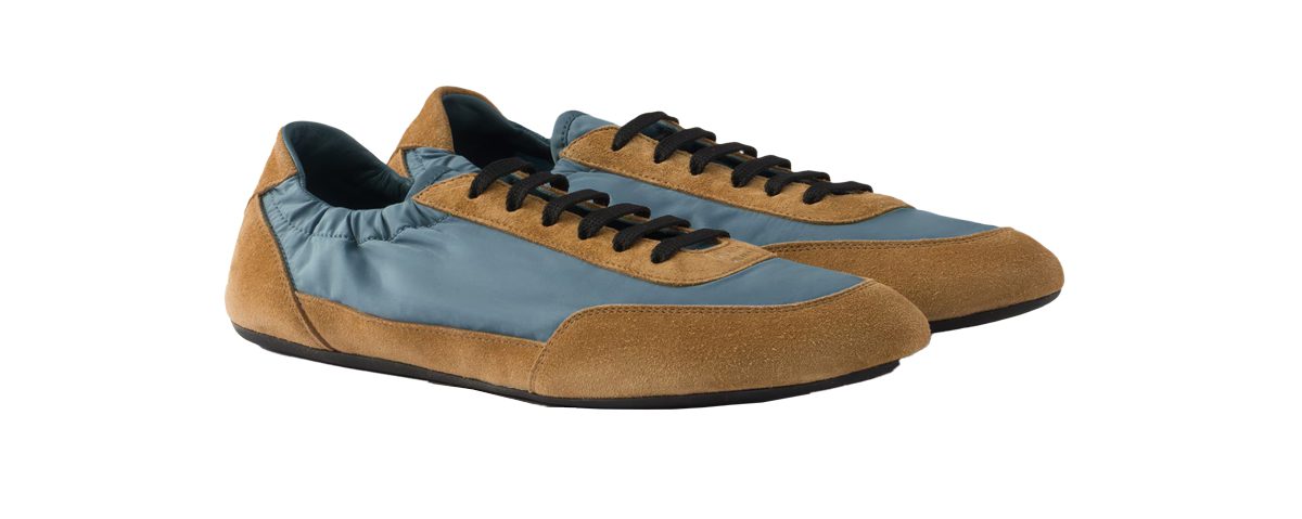 Prada Collapse Re Nylon and suede sneakers