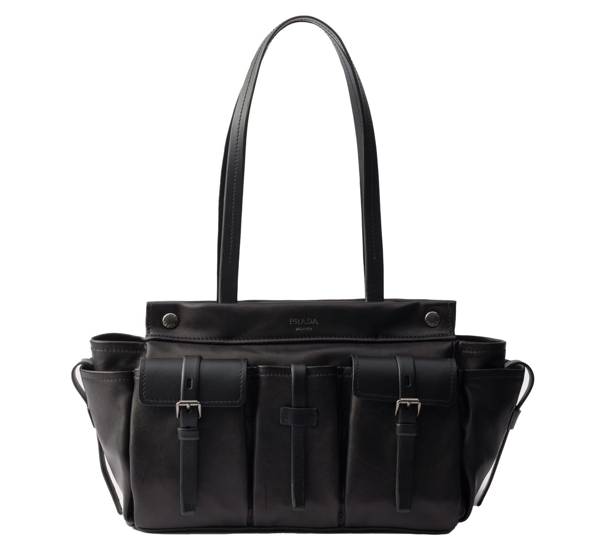 Prada Route large leather tote bag