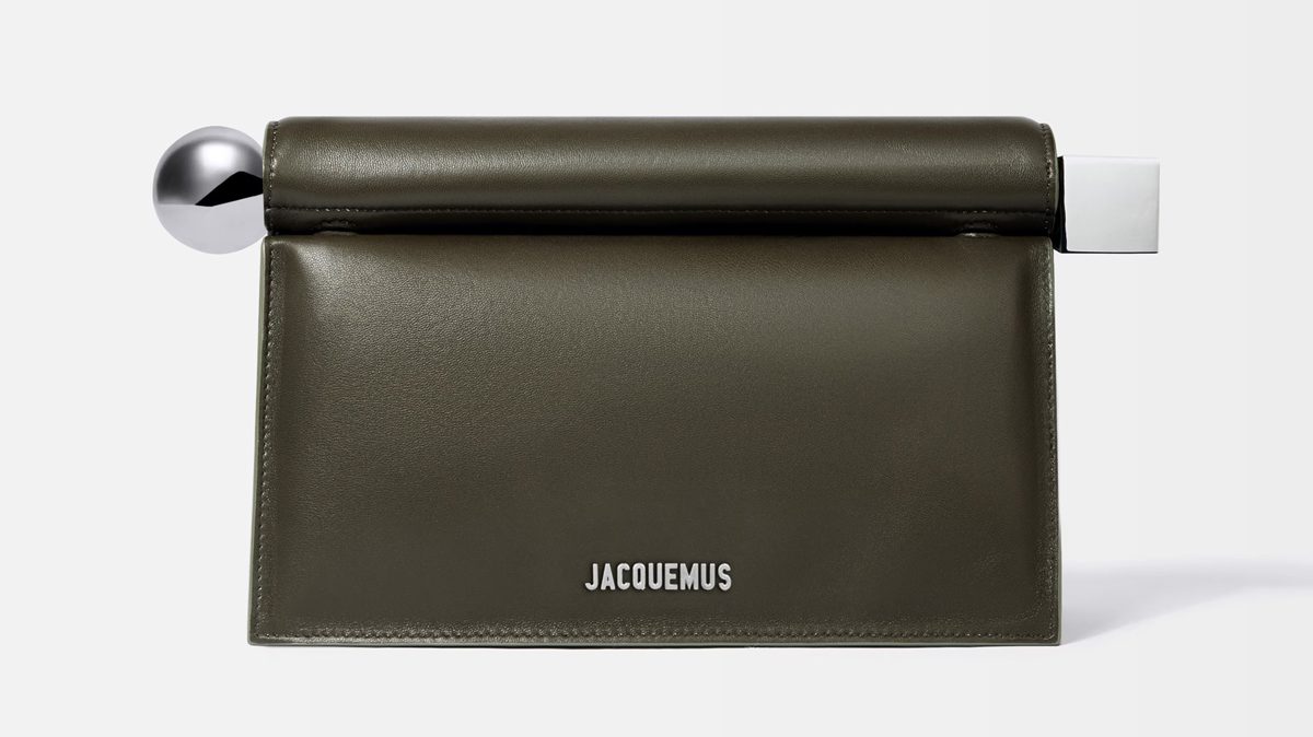 jacquemus The Rond Carre? clutch dark khaki
