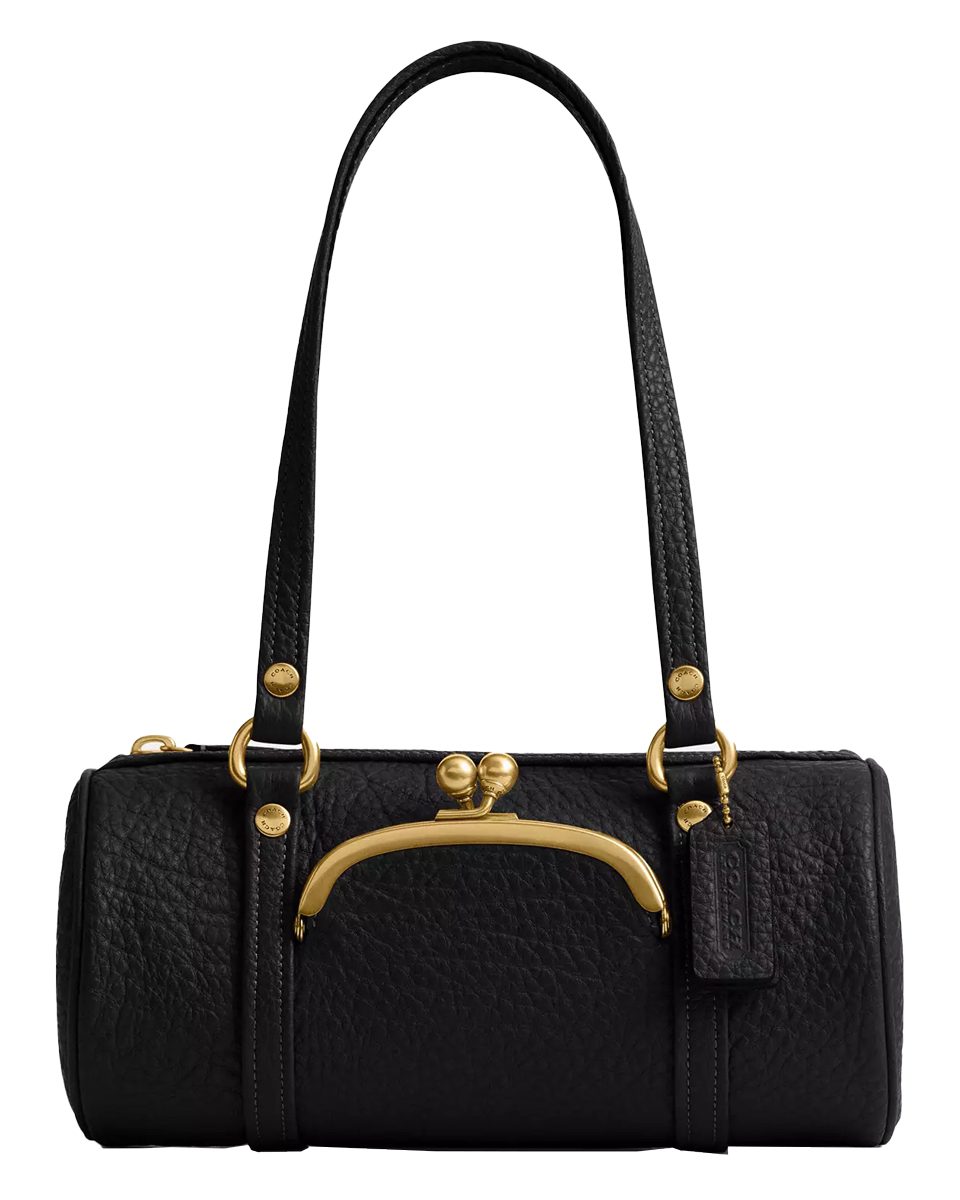 Coach Kisslock Barrel Bag 28 Black