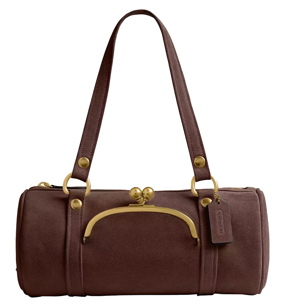 Coach Kisslock Barrel Bag Dark Chocolate