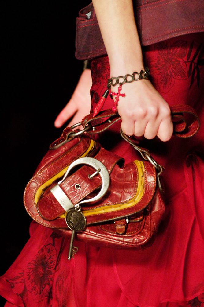 Dior Gaucho Saddle Bag Red Croc