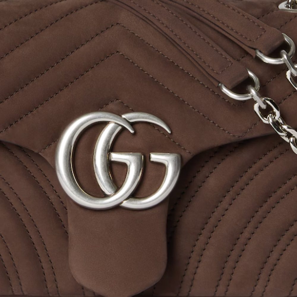 GG Marmont medium shoulder bag in dark brown leather GG Marmont medium shoulder bag in dark brown leather