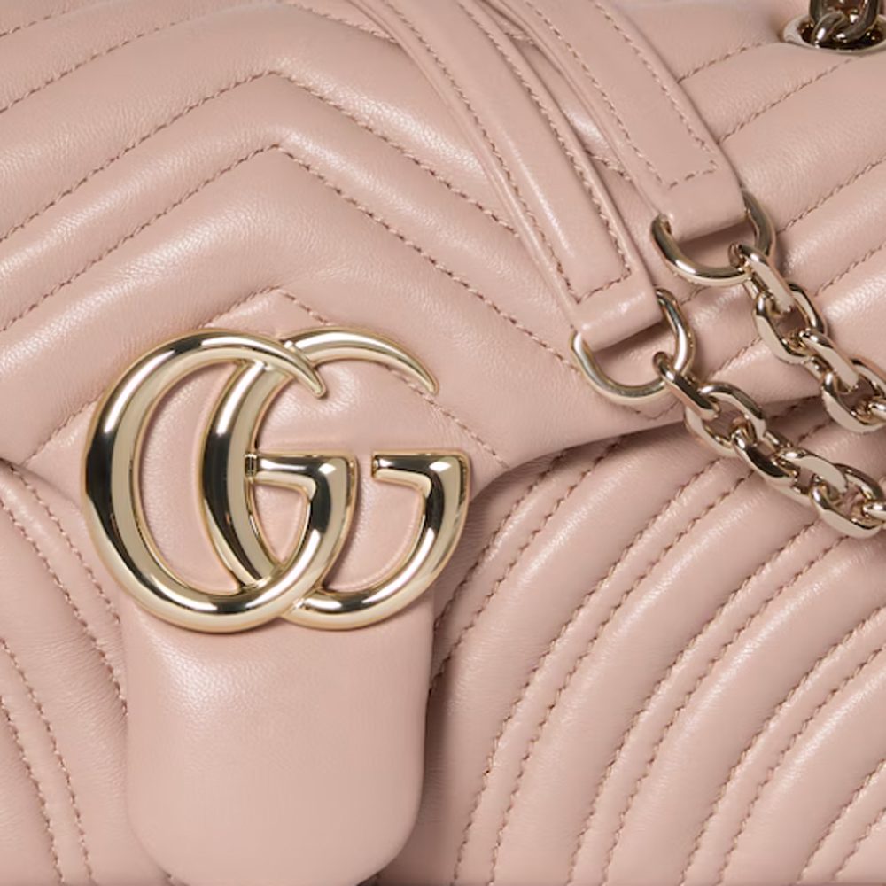 GG Marmont medium shoulder bag in pink beige leather GG Marmont medium shoulder bag in pink beige leather
