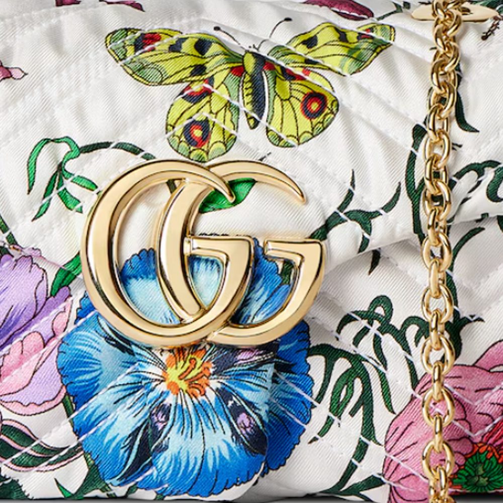 Gucci Flora While Silk Twill Gucci Flora While Silk Twill
