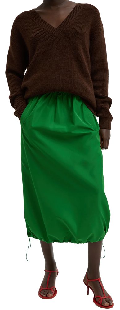 Tibi Technical Skirt Green