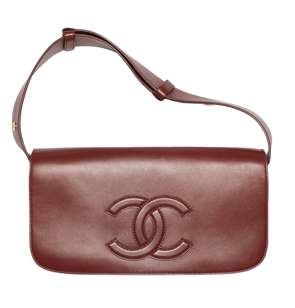 Chanel Maxi Messenger Bag Lambskin Brown