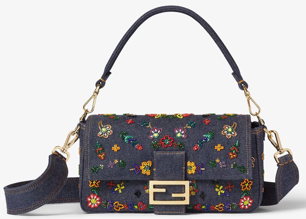 Fendi Denim Baguette Beaded