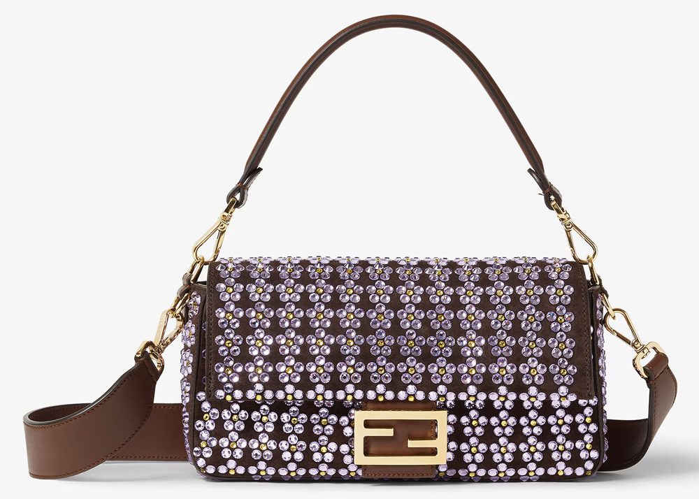Fendi Flower Studded Baguette