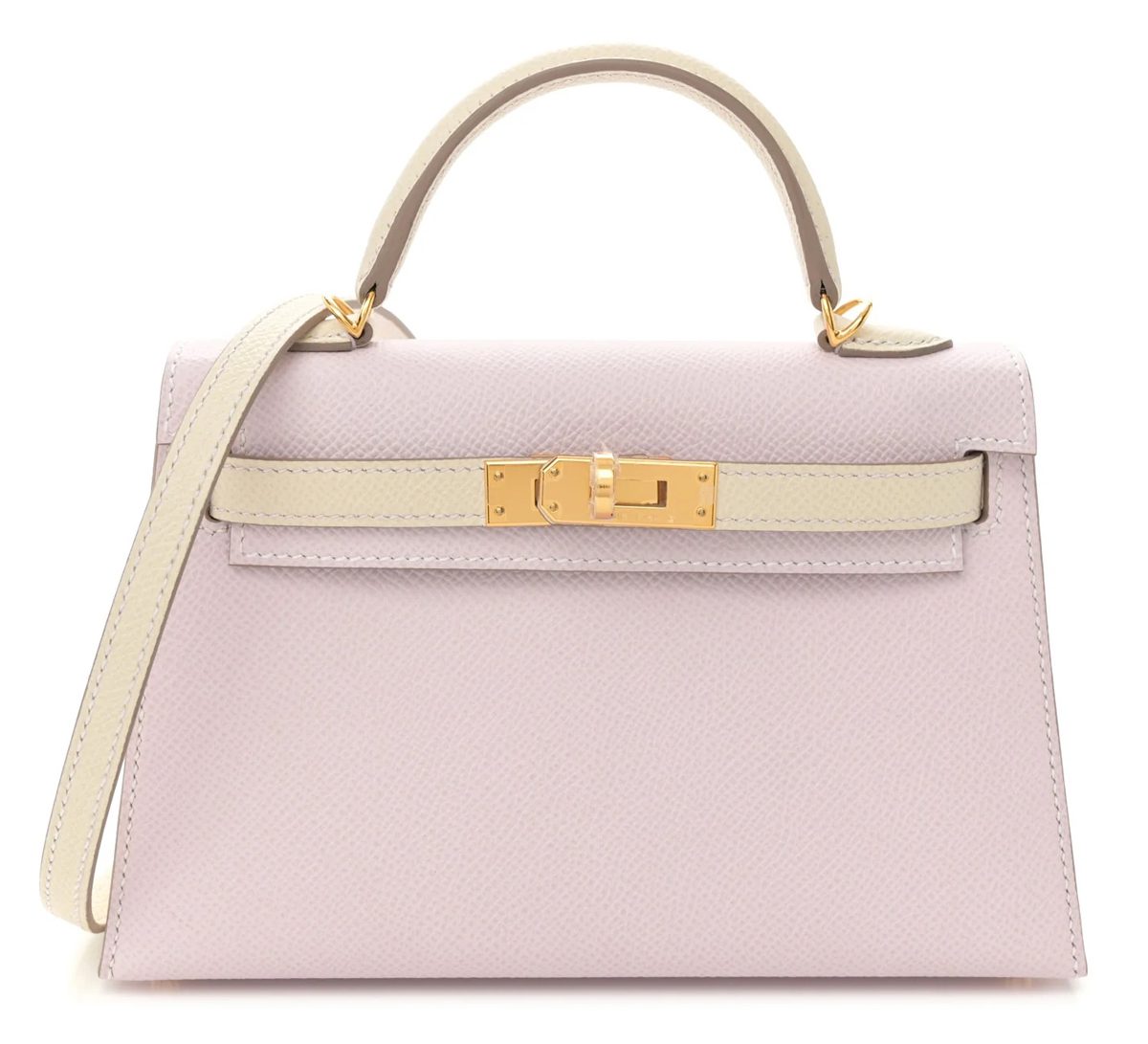 Hermes Epsom Horseshoe Mini Kelly Sellier 20 Mauve Pale Craie