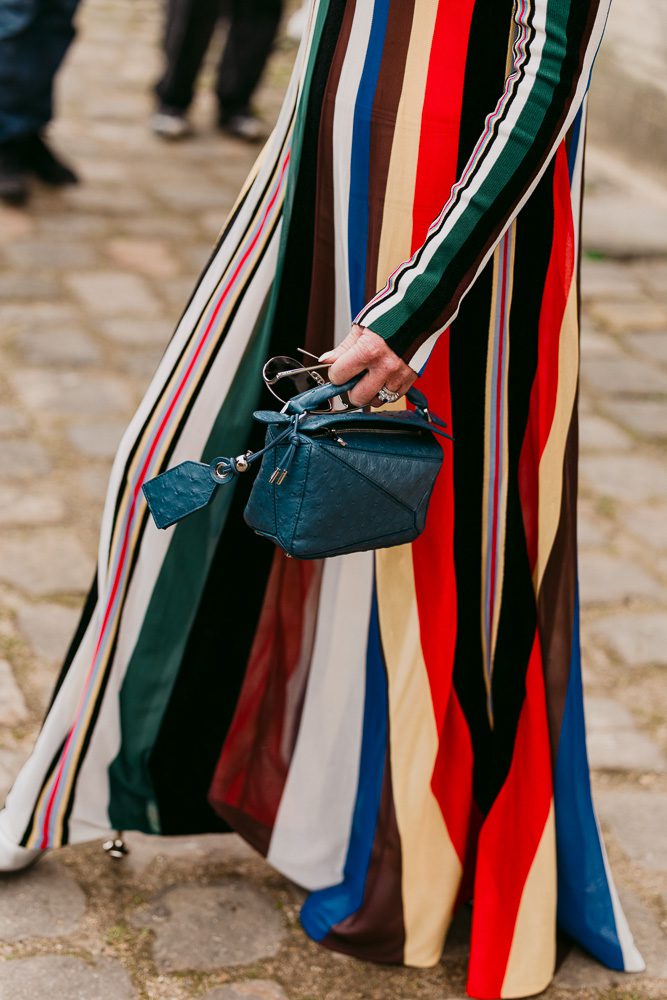 The Loewe Amazona 180 Dominated the Street Style Scene At Its Fall 2026 Show 1 LOEWE FALL 2026 STREET STYLE BAGS 12