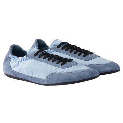 Prada Collapse Re Nylon and suede elasticized sneakers