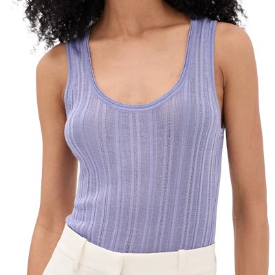 Theory Scoop Pointelle Tank