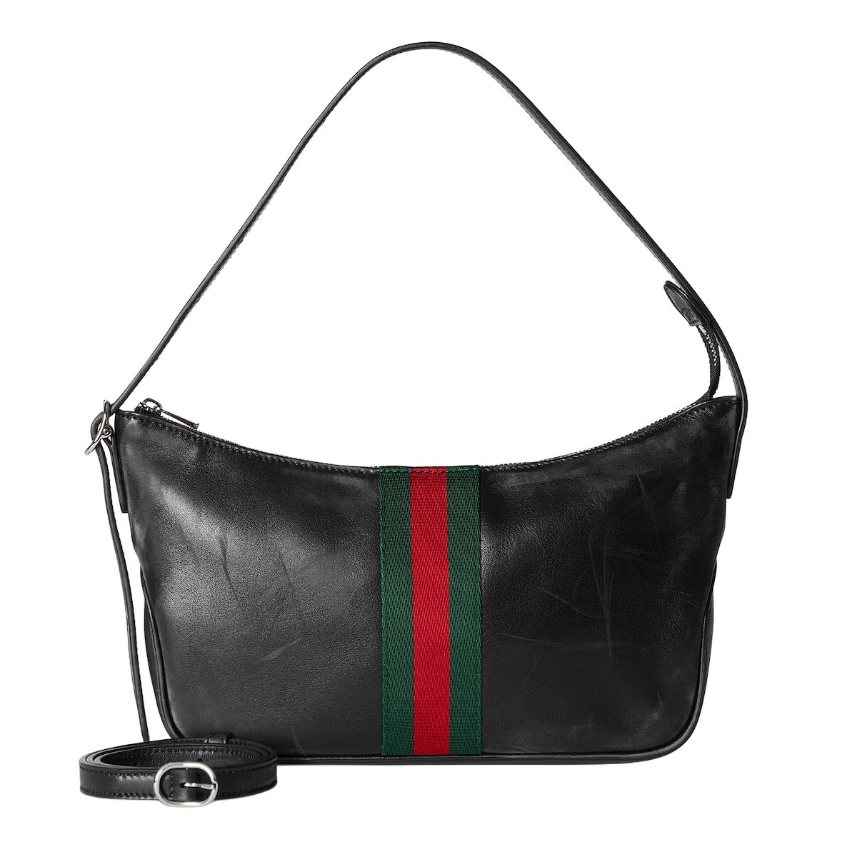 Gucci Lunetta small crossbody bag black hand treated leather