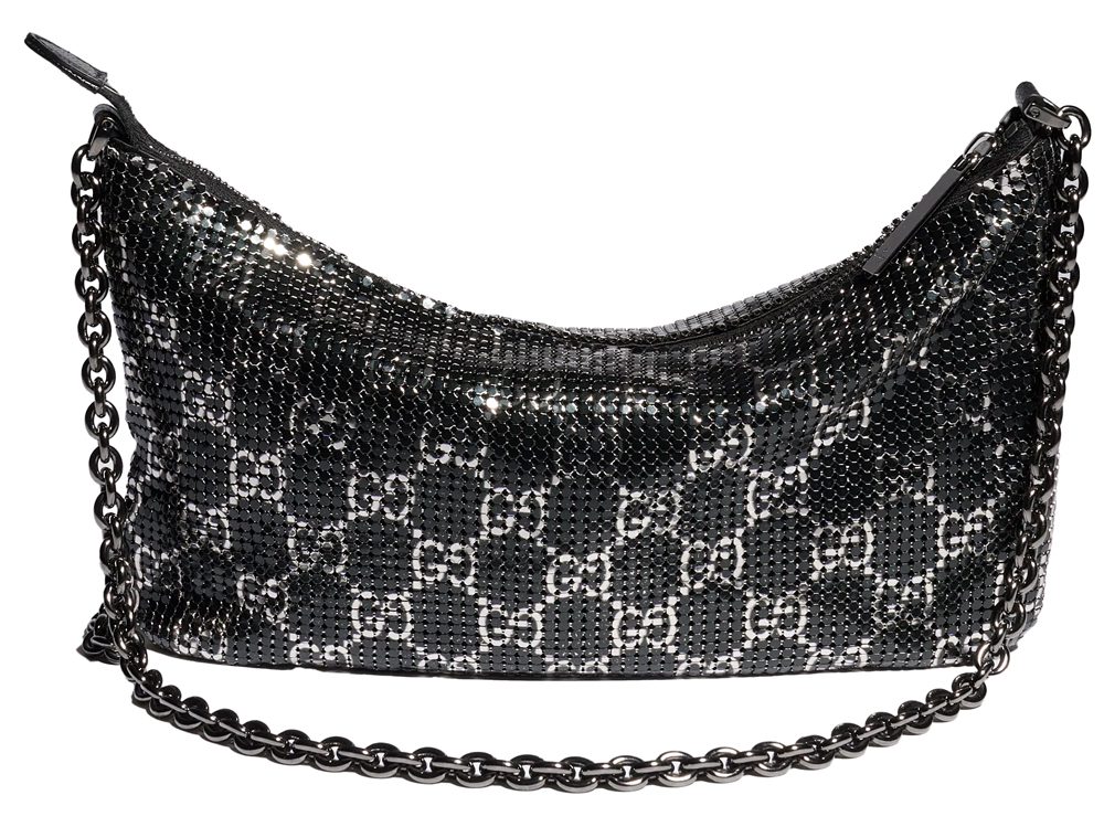 Gucci Crystal Black Mesh Evening Bag