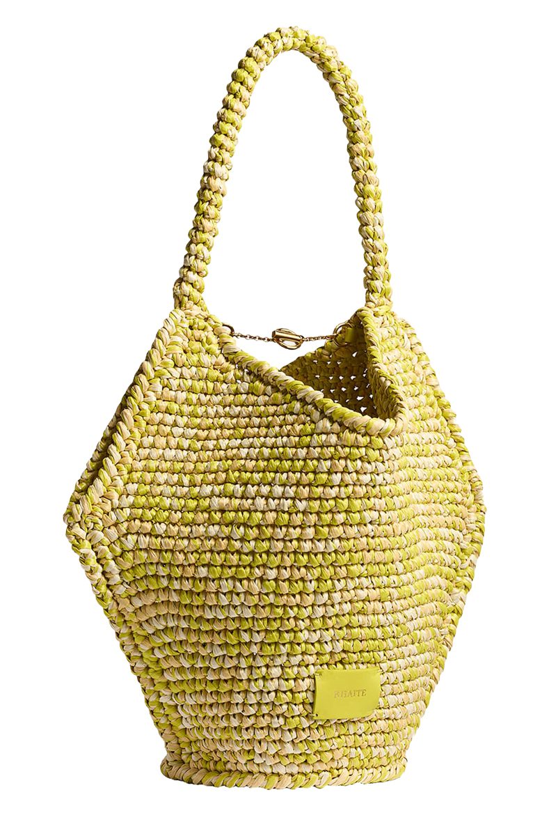 Khaite Lotus Mini Raffia Top Handle Bag