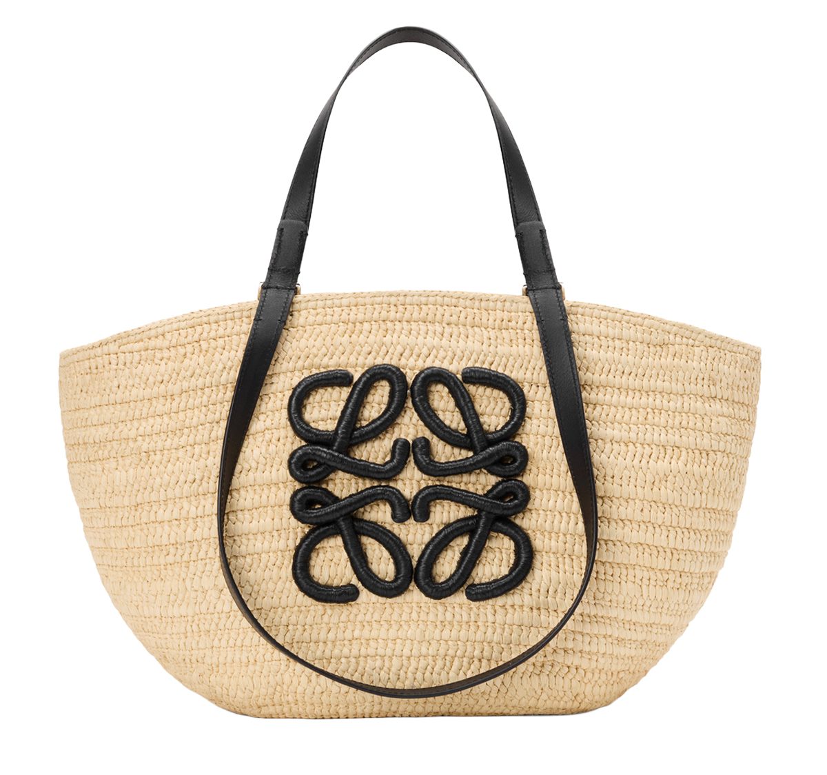 Loewe Medium Eclipse basket in raffia and calfskin