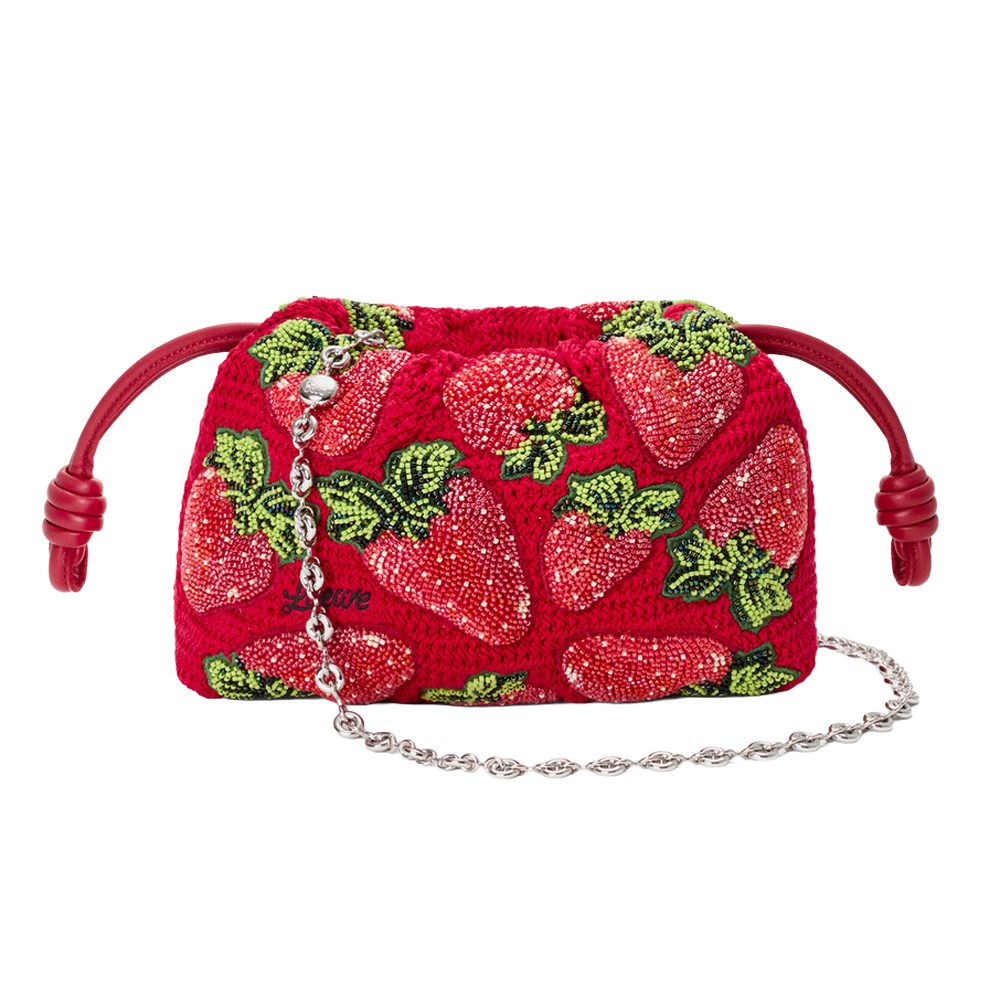 Loewe Mini Flamenco clutch in beaded crochet