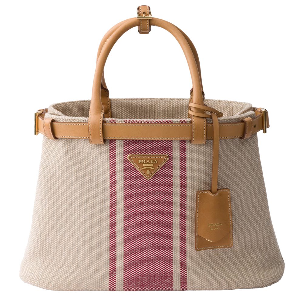 Prada Canvas Buckle Tote