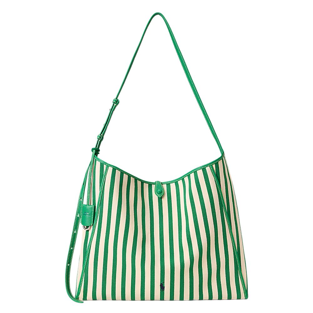 Ralph Lauren Polo Play Striped Canvas Messenger Bag