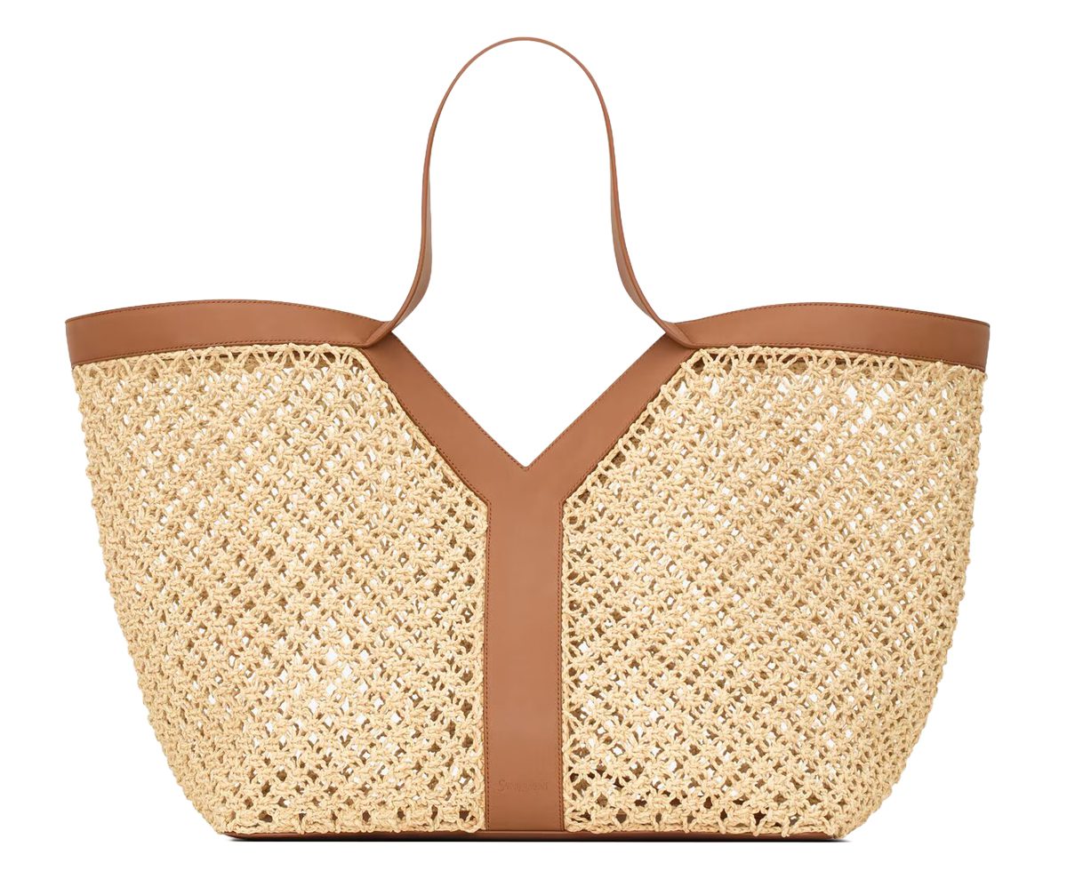 Saint Laurent Y tote in raffia