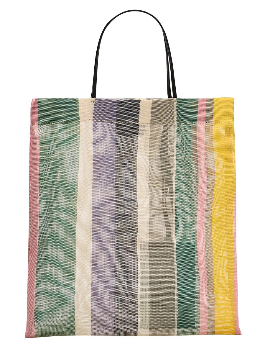 The Row Barn Mini Tote Bag in Striped Mesh