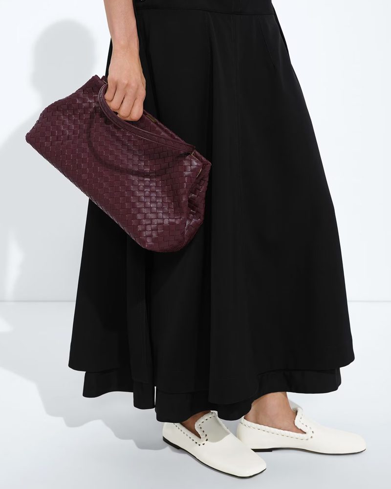 Bottega Venta 1998 Bag Burgundy