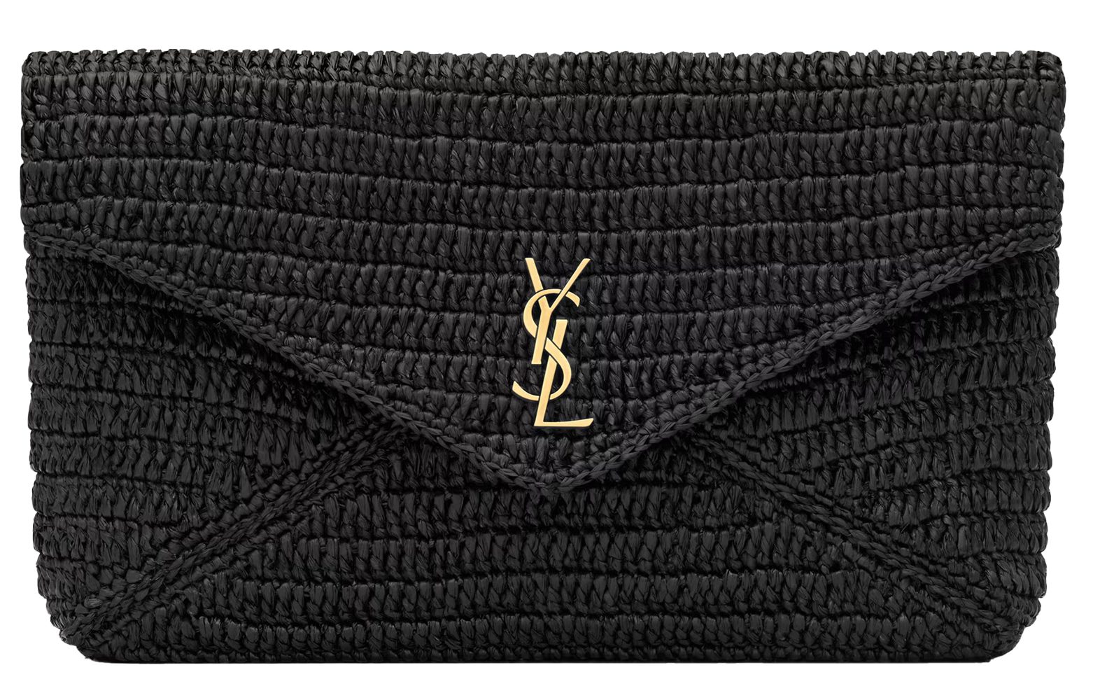 Saint Laurent Black Raffia Pouch