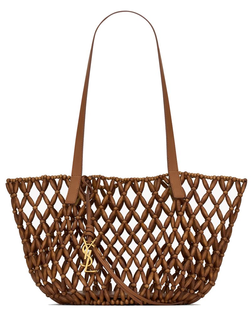 Saint Laurent Wooden Beaded Panier