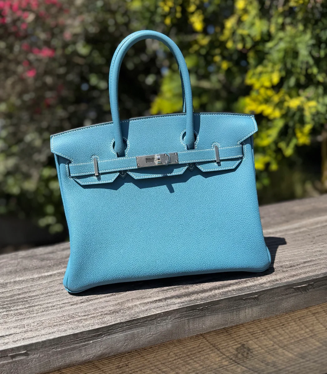 Hermes Birkin 30 in Bleu Jean Togo Leather