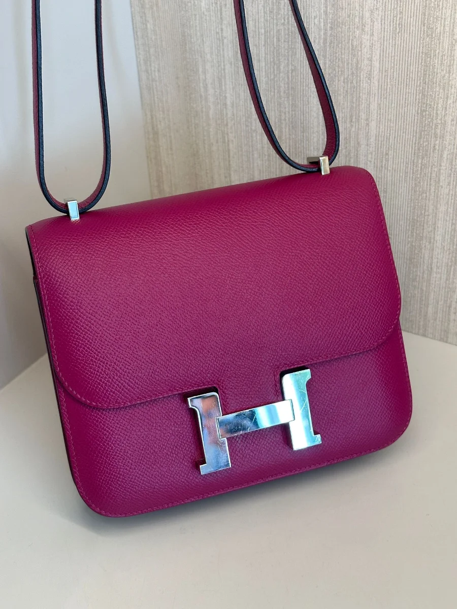 hermes Rose poupre 18 Epsom leather