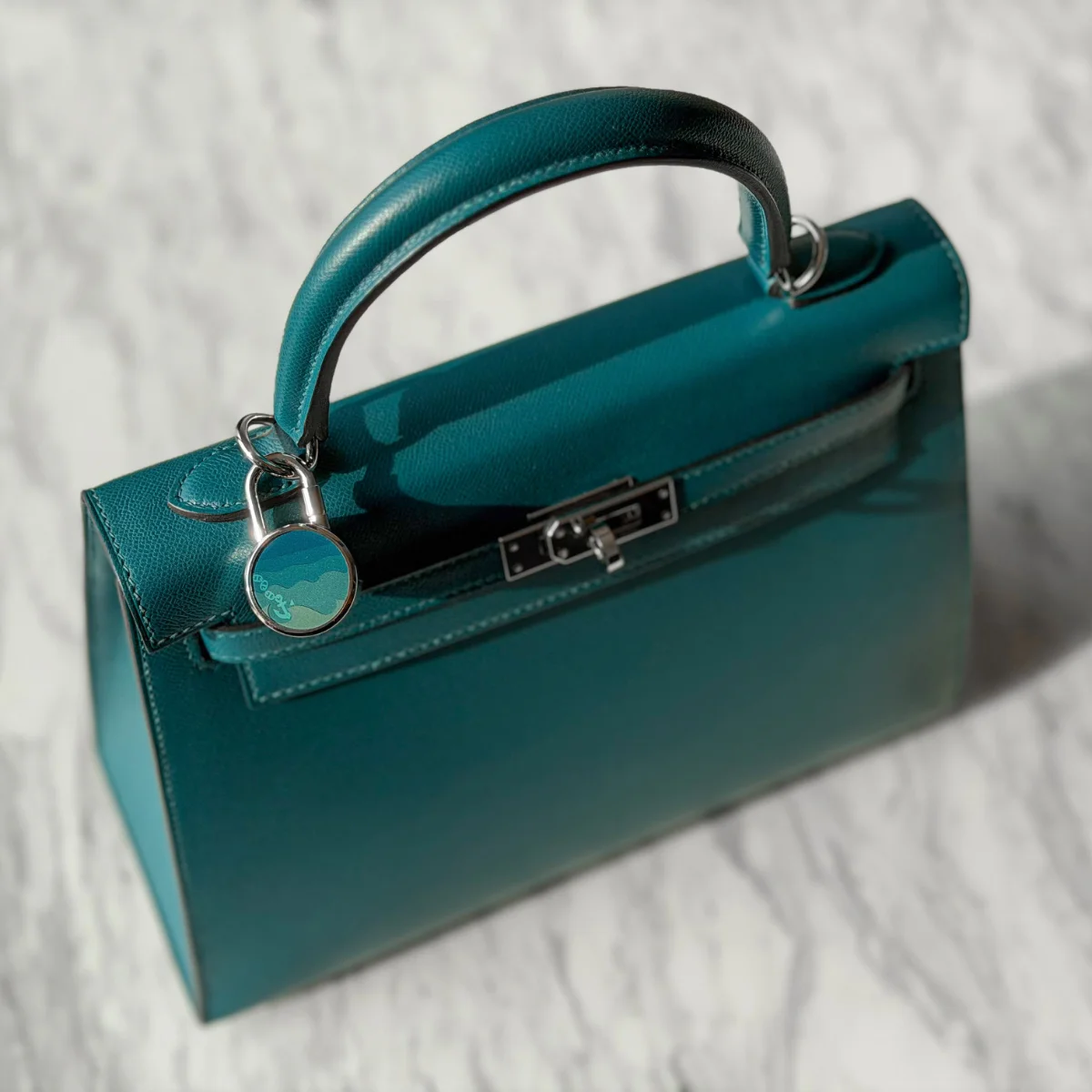 Hermes Kelly in Vert Bosphore