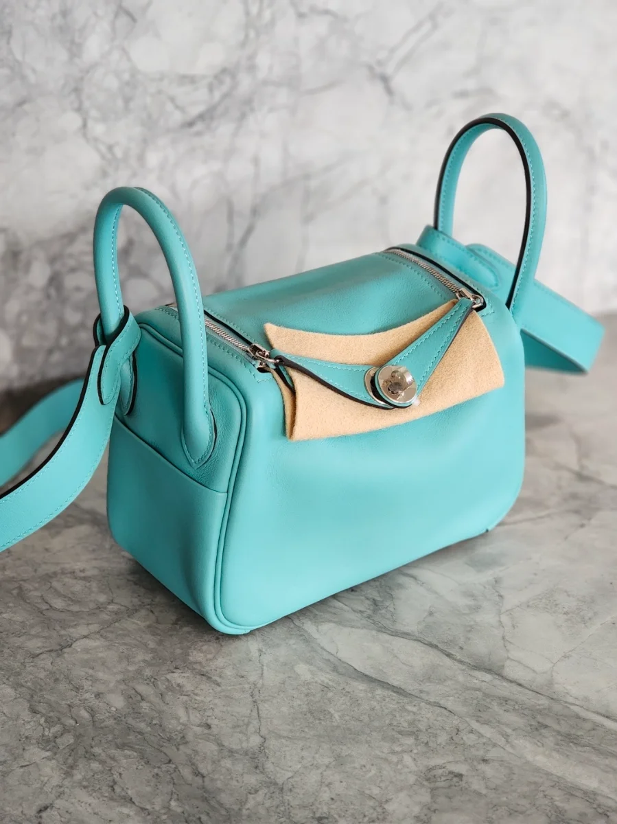 hermes mini lindy Bleu atoll
