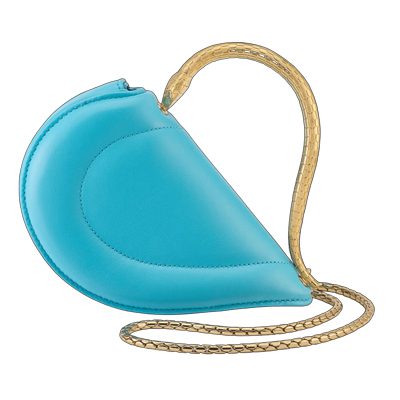 Bvlari Serpenti Cuoricino Mini Top Handle Bag Light Blue
