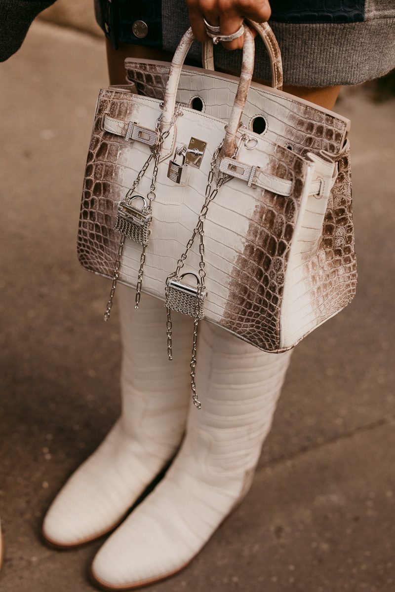 Hermes HIMALAYA NILOTICUS CROCODILE DIAMOND BIRKIN 25 WITH 18K WHITE GOLD DIAMOND HARDWARE