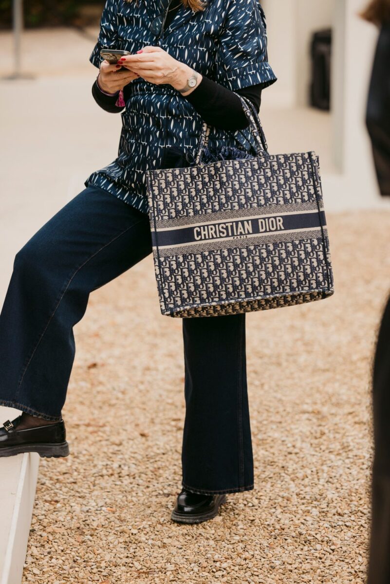 Large Dior Book Tote Blue