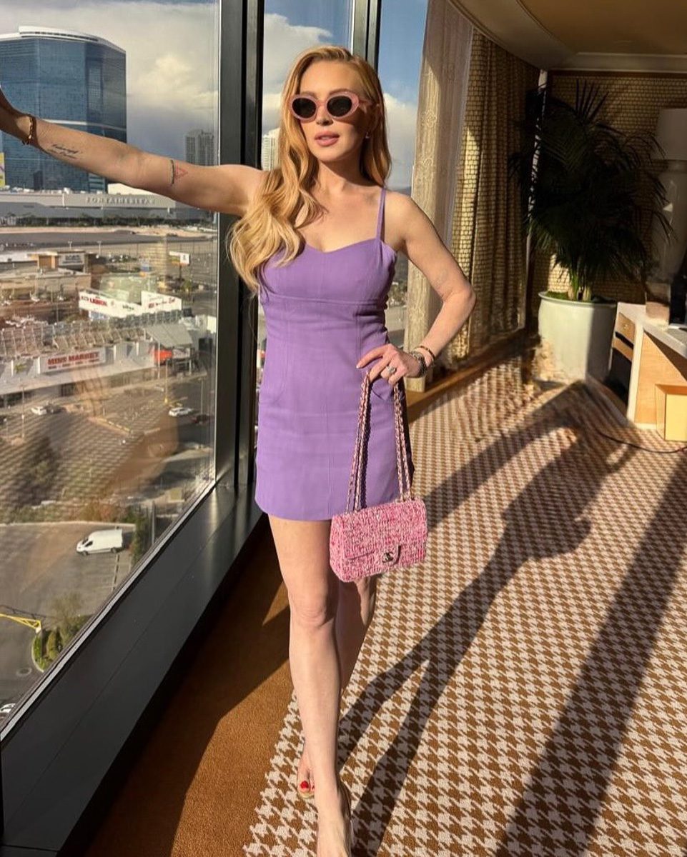 Lindsay Lohan Chanel Mini Classic Rectangular Flap Bag