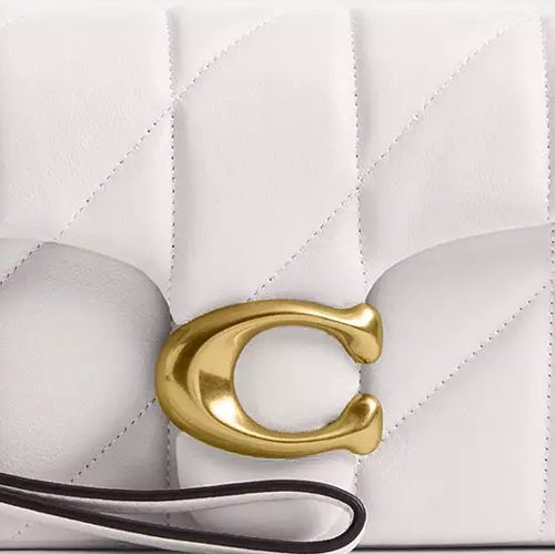 Coach Tabby Chain Crossbody Bag 19 With Quilting smooth leather Brass Chalk
