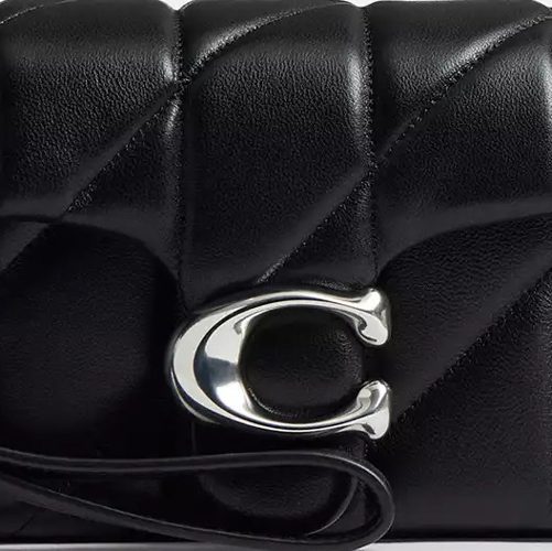 Coach Tabby Chain Crossbody Bag 19 With Quilting smooth leather Silver Black