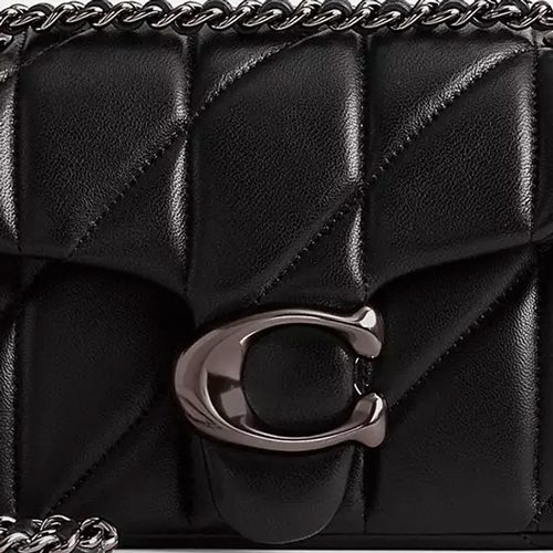 Coach Tabby Shoulder Bag 20 With Pillow Quilting in smooth leather Pewter Black