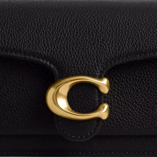 Coach Tabby Shoulder Bag 20 in pebbled leather Brass Black