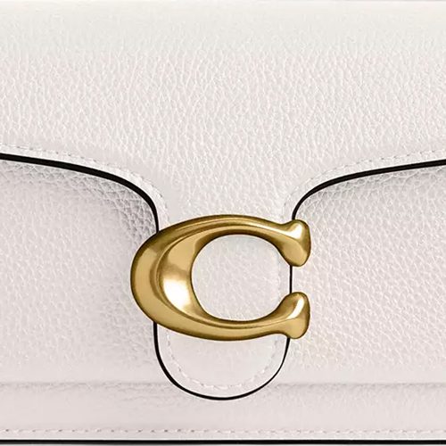 Coach Tabby Shoulder Bag 20 in pebbled leather Chalk Brass