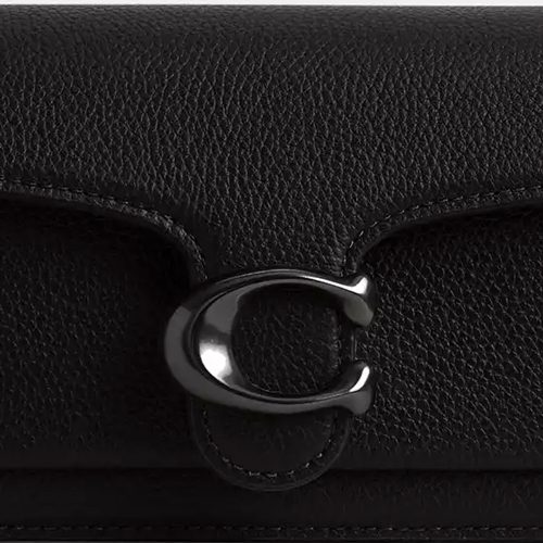 Coach Tabby Shoulder Bag 20 in pebbled leather Pewter Black