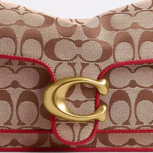 Coach Tabby Shoulder Bag 26 In Signature Jacquard in jacquard Brass Poppy Signature
