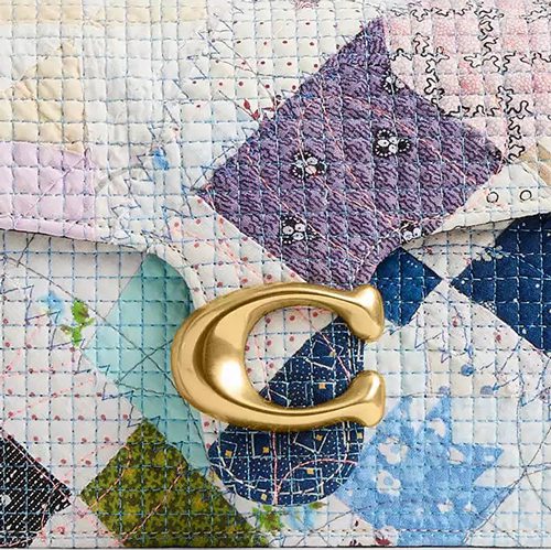Coach Tabby Shoulder Bag 26 With American Craft Quilting in Brass Chalk Multi