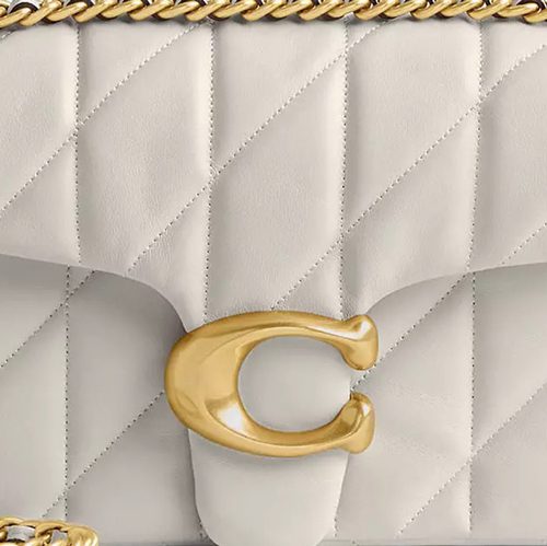 Coach Tabby Shoulder Bag 26 With Pillow Quilting in smooth leather Brass Chalk