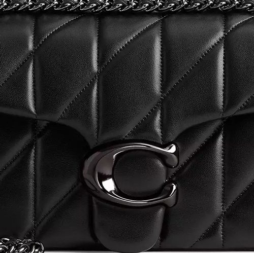 Coach Tabby Shoulder Bag 26 With Pillow Quilting in smooth leather Pewter Black