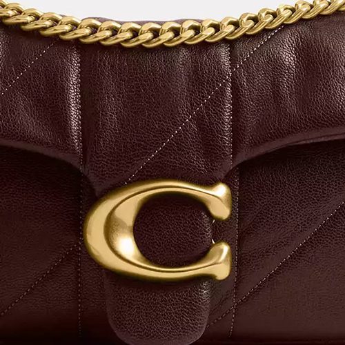 Coach Tabby Shoulder Bag 26 With Quilting in smooth leather Brass Maple