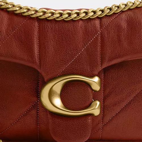 Coach Tabby Shoulder Bag 26 With Quilting in smooth leather Brass Pecan